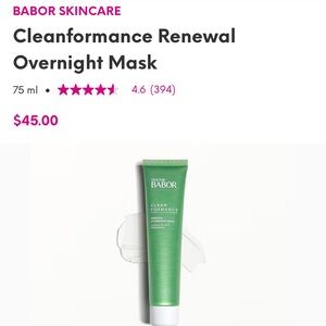 Babor Skincare Cleanformance Renewal Overnight Mask
